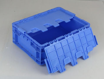 ฝาปิดบานพับกล่องเก็บของพลาสติกสีฟ้าหลากสีซ้อนหลากสี