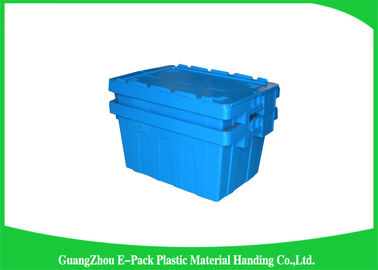 45L ใหม่ PP ซ้อนกล่องพลาสติกที่มีฝาปิด, น้ำหนักเบาถังเก็บพลาสติก