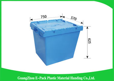 170L100% ใหม่ถังเก็บของหนัก Pp, กล่องพลาสติกที่มีฝาปิดบานพับประหยัดพื้นที่