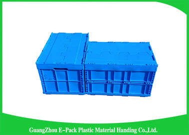 ภาชนะพลาสติกพับได้สีน้ำเงินพร้อมฝาปิด / ภาชนะพลาสติกวางซ้อนกันได้