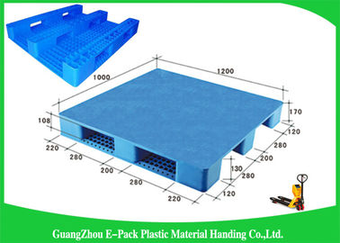 คลังสินค้าโลจิสติกส์พาเลทพลาสติกสำหรับงานหนักสองด้าน 1200 * 1000 * 170mm