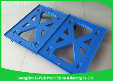 750 * 570 * 175 มม. พาเลทพลาสติกเคลื่อนย้ายได้ Dolly Pallet Heavy Duty สี่ล้อ 100% PP