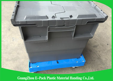 4 ล้อ Heavy DutyPlastic เคลื่อนย้าย Dolly ความจุขนาดใหญ่อายุการใช้งานยาวนาน 612 * 412 * 145mm