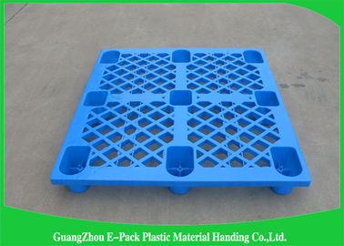 Economica Cargo Nestable พาเลทพลาสติก 9 ขาส่งออกสีน้ำเงิน 1200 * 1000mm