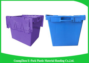 50kgs Security Moving Plastic Attached Lid Containers ทำความสะอาดง่าย