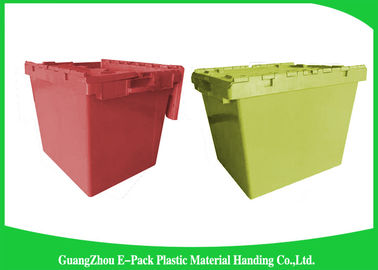50kgs Security Moving Plastic Attached Lid Containers ทำความสะอาดง่าย
