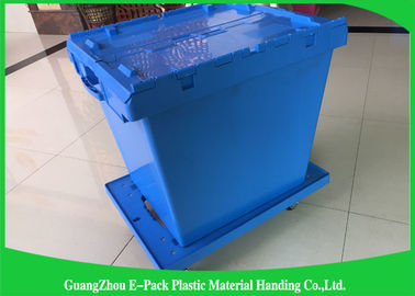 ภาชนะฝาพลาสติกที่แนบมาซ้อนกันได้ Logistic Space Saving Easy Transport