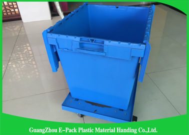 ภาชนะฝาพลาสติกที่แนบมาซ้อนกันได้ Logistic Space Saving Easy Transport