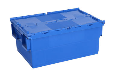 สีเพิ่มเติม 100% Virgin Polypropylene Stack Nest Containers Attached Lids 600*400 mm Standard Size Steel Wire Assembling