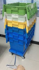 3 นิ้วสี่ล้อ PU พลาสติก Stacking Dolly Rudder การเคลื่อนย้าย Customized