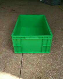 ภาชนะเก็บพลาสติกวางซ้อนกันได้ Virgin Polyethylene Green 600 * 400 * 230 มม. ขนาดมาตรฐานและระบบคัดแยก