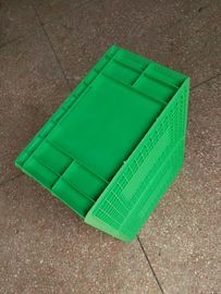 ภาชนะเก็บพลาสติกวางซ้อนกันได้ Virgin Polyethylene Green 600 * 400 * 230 มม. ขนาดมาตรฐานและระบบคัดแยก