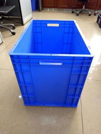 Virgin Polyethylene Blue 600 * 400 มม. คอนเทนเนอร์แบบยูโรซ้อนพร้อมความจุโหลด40kg