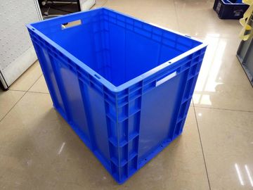 Virgin Polyethylene Blue 600 * 400 มม. คอนเทนเนอร์แบบยูโรซ้อนพร้อมความจุโหลด40kg