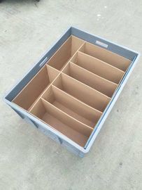 Virgin Polyethylene Blue 600 * 400 มม. คอนเทนเนอร์แบบยูโรซ้อนพร้อมความจุโหลด40kg
