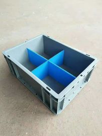 Virgin Polyethylene Blue 600 * 400 มม. คอนเทนเนอร์แบบยูโรซ้อนพร้อมความจุโหลด40kg