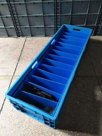 วัสดุ Virgin PP หรือ PE ที่ทนทาน Euro Stacking Containers สีที่กำหนดเอง 800 * 400 * 120mm