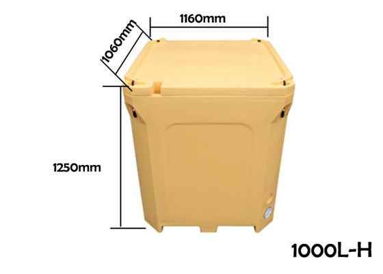 แม่พิมพ์หมุนพลาสติก 1000L กล่องเย็นน้ำแข็งแห้งสำหรับอาหารทะเล
