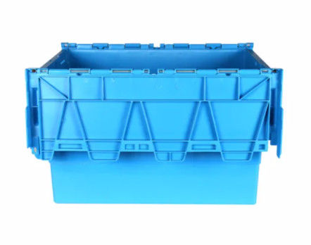 ภาชนะฝาพลาสติกที่แนบมาด้วยเวอร์จิน Nestable เคลื่อนย้ายได้ Tote Box