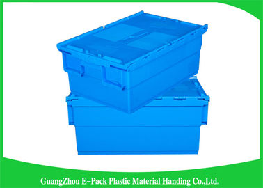 Economic Plastic Food Storage Plastic Boxes , Supermarkets Attached Lid Distribution Containers